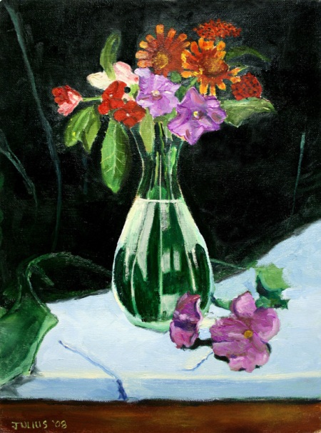 Glass Vase with Flowers